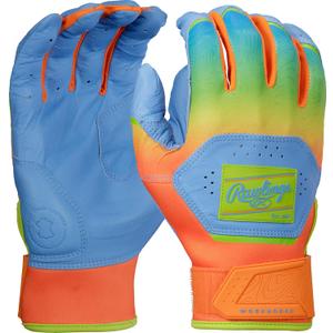 Rawlings | Workhorse Baseball Batting Gloves | Youth Sizes | Multiple Colors (Youth X-Large, Columbia Blue / Orange)