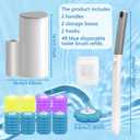 2 Pack Disposable Toilet Bowl Cleaner Wand and Holder Set, Toilet Brush Disposable with 48 Cleaner Refills Extended Handle for Toilet Bowl Cleaners Disposable, Bathroom Cleaning, Bathtub