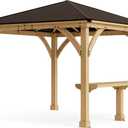 Yardistry 12' Meridian Bar Counter Attachment for 12' Pavilions, Gazebos, and Pergolas