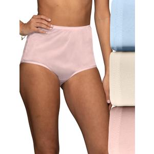 Vanity Fair Women's High Waisted Underwear, Full Coverage Ladies Panties, Perfectly Yours Briefs (9, Nylon - Pink/Blue/Candleglow)