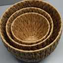 12, 10, 9in Woven Baskets, Comfortable Padding, Wheat, 3 Pc