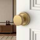 Asidrama 4 Pack Champagne Bronze Passage Door Knobs with Lock, Door Handles with Champagne Bronze Door Knobs Interior for Bedroom or Bathroom, Heavy Duty Door Lever for Left Right Sided Doors, Passage, 4pack, Champagne Bronze