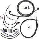 14" Handlebars Extended Wire Kit for Harley Softail 2016-2017 NO ABS Models, Complete Extension Wire Clutch Cable, Brake Line, Throttle Cable, CAN-Bus and Front Turn Signal Wire Harness, Black