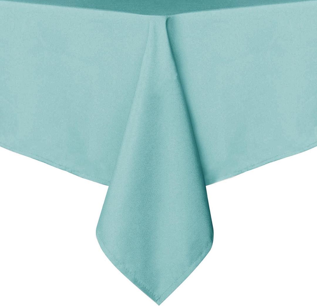 sancua Rectangle Tablecloth - 60 x 120 Inch - Stain and Wrinkle Resistant Washable Polyester Table Cloth, Decorative Fabric Table Cover for Dining Tables, Buffet Parties and Camping, Turquoise (120" x 60" (Rectangular))