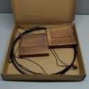 2 Pack Plant Hanger with Wood Base,Modern Hanging Plant Holders for Indoor Plants,Boho Macrame Hanging Planter Shelf Flower Pot Holder for Wall Ceiling Home Decor (Black Metal/Walnut Wood Base)