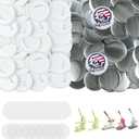100 Sets Button Maker Supplies, 2.95 inch / 75mm Button Parts Buttons Supplies, Approx. 3 in Blank Badge Parts with Blank Paper for Buttons Maker Machine Pin Maker Press