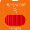 HS Candles 8 pcs Unscented 5 Inch Red Taper Candles, Multi Purpose, Household General Usage, Emergency Lighting, Church, Prayer Vigils, Religious Ceremonies