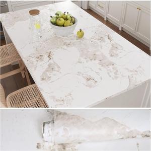 VEELIKE 354''x32'' Wide Onyx White Marble Contact Paper for Countertops Waterproof Peel and Stick Countertops Marble Wallpaper for Counter Tops Desk Walls Self Adhesive Renter Friendly Countertop Wrap