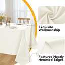 6-Pack Ivory Tablecloths for Rectangle Tables, 60 x 102 Inches, Stain-Resistant Polyester Fabric for 6 Foot Tables - Washable Table Covers for Weddings, Banquets, Birthday, Parties, Events