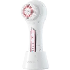 UMICKOO Electric Facial Cleansing Brush, 2-Way Rotating Face Scrubber for Daily & Deep Cleaning, 3 Modes, 5 Brush Heads, Rechargeable, IPX7 Waterproof for All Skin Types