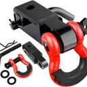 AUTOBOTS Tow Hitch Receiver 2", 45,000 Lbs Break Strength Shackle Hitch Receiver with 5/8" Hitch Pin, 3/4 D Ring Shackle, Towing Accessories for Truck Trailer Recovery Off-Road Red&Black