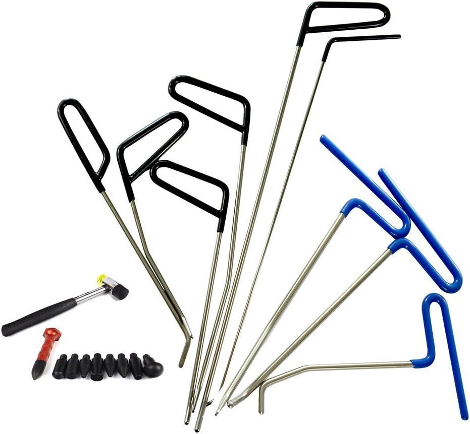 SOTRLO Paintless Dent Repair Rods Kit Hail Damage Repair Dent Removal Kit Dent Puller with Hammer and Tap Down
