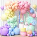 Pastel Rainbow Balloons Arch Garland Kit, Macaron Assorted Color Balloon Arch Kit,18/12/5 In Pastel Spring Balloon Arch for Spring Tea Party Unicorn Birthday Party, Baby Shower Supplies