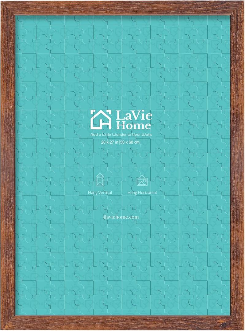 LaVie Home 20x27 Picture Frame Brown, Puzzles Frame for Wall Decoration, Classic Brown Minimalist Style Suitable for Decorating Houses, Offices, Hotels, Puzzles Posters Photos or Artwork1 Pack