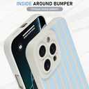 KANGHAR Compatible with iPhone 16 Pro Max Case, Silicone Stripes Cute Pattern, Camera Protection Soft Slim Phone Case for Phone Case -Light Blue