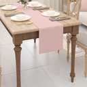 Soft Caddice Faux Linen Table Runner for Family Dinners or Gatherings, Indoor or Outdoor Parties, Everyday Use (12 x 72, Seats 4-6 People), Baby Pink