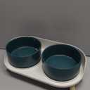 Elevated Ceramic Dog Bowl Set - Double Dog Feeding Bowls with Stand Splash Proof - Raised Dishes for Food and Water - Ideal for Small to Medium Dogs - 2 x 850 ml - 28.74 oz