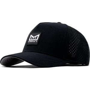 Melin Odysea Stacked Hydro, Snapback Hats, Water-Resistant Baseball Caps for Men & Women, Golf, Running, or Workout Hat (X-Large, Black)