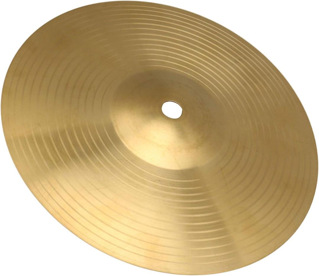 Lovermusic Golden Diameter 8 Inch Drum Cymbal Brass Alloy Crash Percussion Accessories for Drum Kit Suitable for Novices Small
