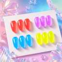 2 x AZUREBEAUTY Neon Nail Polish Set, 4 Bright Summer Shades Jelly Pink Purple Blue Yellow Nail Color Kit for Natural Nails, DIY Manicure Gift for Women