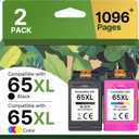 65XL Ink Cartridges Black/Color Combo Pack High-Yield Replacement for HP Ink 65 65XL Ink Cartridges Work for HP DeskJet 3755 3772 3700 3752 3722 2600 2622 Envy 5055 5000 5070 5052 (1 Black,1 Color)