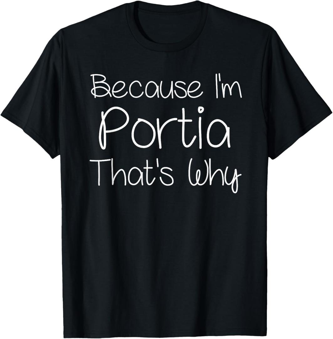 PORTIA Funny Personalized Birthday Women Name Gift Idea T-Shirt, Size M