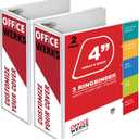 Performore 3 Ring Binder, Professional Angle D Ring 4 Inch, Presentation Folder for Standard Pages 8.5 x 11 with Pockets, Crystal Clear View White (2 Pack)