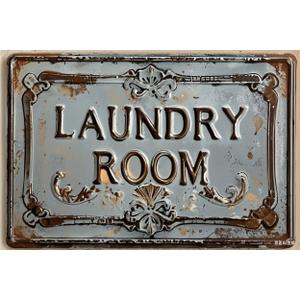 12"x8" Charming Vintage-Style Weatherproof Metal Laundry Room Sign with Pre-Drilled Holes for Easy Hang, Perfect for Home, Farmhouse, Porch Decor