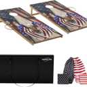 Regulation Size Cornhole Boards Set 2x4 FT with 8 Bean Bags, Portable Cornhole Set with Carrying Case,Corn Hole Games for Adults