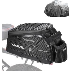 KEMIMOTO Bike Bag 11L EVA Hard Shell, Upgraded Ebike Rear Rack Bag with Waterproof Cover, Bicycle Trunk with Shoulder Strap for Commuter Travel Outdoor