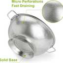 Gulex Colander Stainless Steel 3-Quart, Strainer for Kitchen Food, Dishwasher Safe