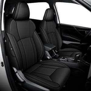 IKABEVEM Custom Fit Seat Covers for Subaru Crosstrek 2018 2019 2020 2021 2022 2023, Full Set Car Seat Cover Waterproof Faux Leather Airbag Compatible Black