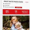 Koala Photo Paper Matte Coated 8.5X11 Inches Compatible with Inkjet Printer 48LB Presentation Paper 100 Sheets