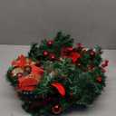 9Ft Pre-lit Christmas Garland with LED Lights Battery Operated, Holiday Decoration Stairs Wall Mantle Door Indoor Outdoor, Decorated with Red Flower, Balls, Berries, Snowy Pine, Christmas Collection