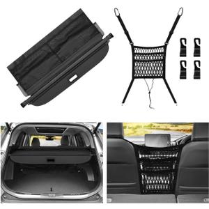 T TGBROS Cargo Cover for Toyota RAV4 2026 Carbon Fiber Retractable Trunk Cover with Car Mesh Organizer Net Bag, Car Privacy Shield for RAV4 Accessories