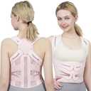 babaka Posture Corrector for Women and Men Upgraded Back Brace, Adjustable Back Support for Upper and Lower Back Pain Relief, Shoulder Straightener for Hunchback, Scoliosis, Lumbar, Spine (Pink, Small)