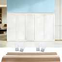 2 Set 94.5 in x 54 in MDF Board and Batten, Paintable Wainscoting Kit,Molding Trim Slat with Edge Strip，Premade Accent Wall Panel for DIY Kitchen Bedroom Living Room Home Decor Covers (189 x 54 Inch)