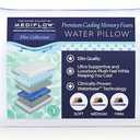 Mediflow Water Pillow - Elite Collection, Cooling Gel Memory Foam. Orthopedic for Neck Pain Relief, Adjustable Water Pillow for Sleeping (Single Pack)