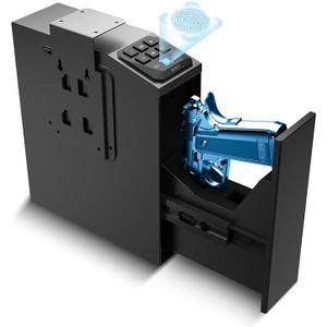 DAYI Biometric Gun Safe for Handgun, Fingerprint Pistol Safe with 3 Ways Quick Access and Silent Mute Function for Beside Nightstand  T12