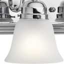 Kichler 24" 3-Light Vanity Bath Light in Chrome, Modern Bathroom Light with Clear Satin Etched Glass, (24" W x 8" H), 5337CHS