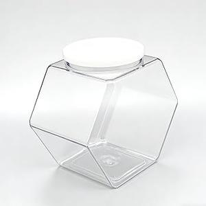 Clear Candy Storage Jar with White Lid