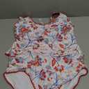 Eomenie Tankini Swimsuit for Women Tummy Control Ruched Two Piece Bathing Suits High Waisted Shell Stitch Swimwear, XL
