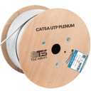 TSCables | Cat6A Plenum (CMP) 1000ft, 750Mhz, PoE++ (4PPoE) | 100% Solid Bare Copper | 23AWG Unshielded Twisted Pairs (UTP), Easy Identification (White, 1000ft)