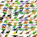 OuMuaMua Dinosaur Toys, Plastic Mini Dinosaur Figure Toy Set Including T-rex, Stegosaurus, Monoclonius for Kids Dinosaurs Birthday Party Favors, Christmas Easter Eggs Filler Gifts, 78 Pack