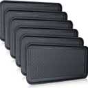 6 Pcs Multi Purpose Boot Tray Waterproof Shoe Mat Tray Indoor Outdoor PET Feeding Mat for Dog Cat Food Bowl Floor Protection with Anti Slip Floor Clean (Black, 30 x 15 x 1.2 inch)