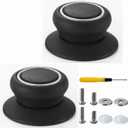 2Pcs Pot Lid Knobs, Kitchen Bakelite Pot Lid Handle, Universal Pot Lid Top Replacement Knob, Heat Resistant and Prevent Static Electricity, Easy Installation for Casserole Glass Pot Lid Knob