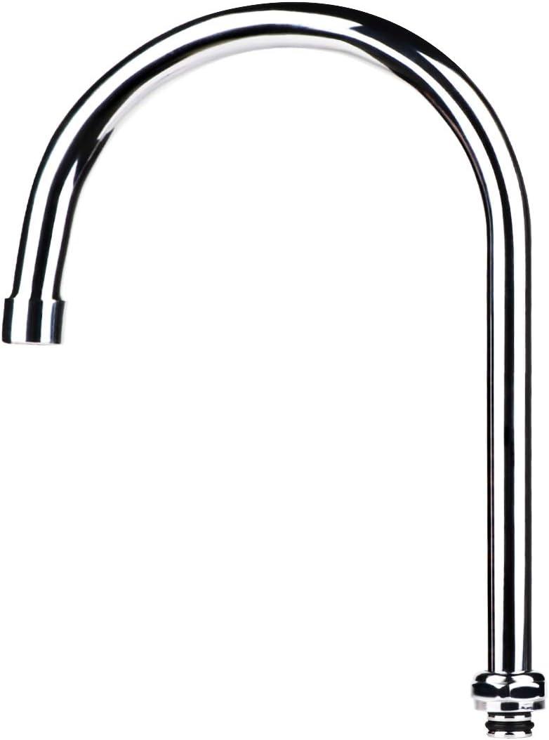 COOLWEST 8 inch Gooseneck Swivel Spout Replcement for Commercial Kitchen Sink Faucet, 2.2GPM Swing Nozzle Spout Parts Chrome Finish