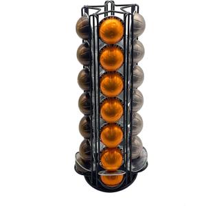 Miuly Coffee Capsule Holder For Nespresso Vertuoline, Coffee Capsule Stands Rotating Pod Rack holds 35 Nespresso Vertuo Pods, Black