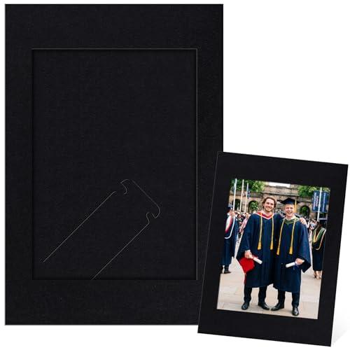 Juexica 4 x 6 Inch Paper Picture Frames Standing Photo Frames with Easel Stand Cardboard Picture Art for Family DIY Craft Decoration Christmas Graduation Weddings Display (Black)