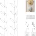 LINFIDITE 10 Pack Hat Rack Hanger Holder Organizer Closet Hanging Baseball Cap Display Storage Rack for Scarves Handbags Towels Clothes Ties Over Door Wall Mounted w Hanging Hook White (Round ring)